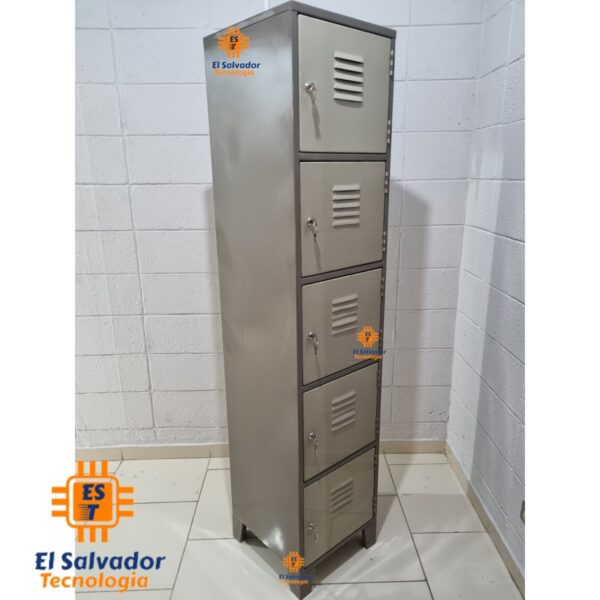 Locker - Casillero - SmartFlex de 5 Puertas con Llave - 1.80 Alto x 0.40 Frente x 0.40 Fondo Con Patas de Altura