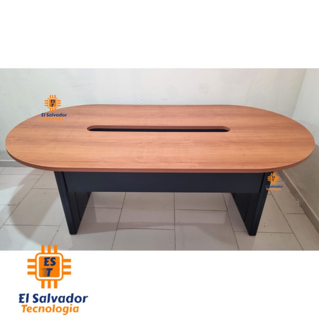 Mesa de Reunion - Conferencia - con Ranura Pasacables Para 6 a 8 Personas - Catania CNT 106 - 2.00 Ancho x 1.00 Profundidad x 0.75 Altura -Haya