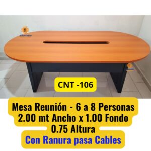 Mesa de Reunion de 6 a 8 Personas Color haya Con Ranura Pasa Cables El Salvador Tecnologia cnt 106