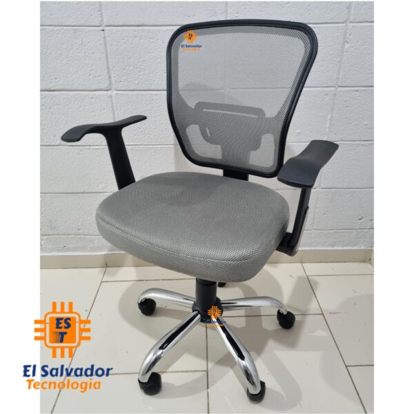 Silla Secretarial de Malla Munich Color Gris - Soporta 225 LBS