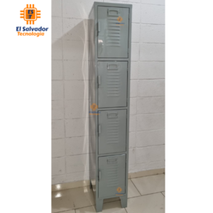 Locker de 1 Cuerpo 4 puertas Aleta Porta Candado JNX -1.80 m Alto x 0.30 m Ancho x 0.40 Fondo- Gris