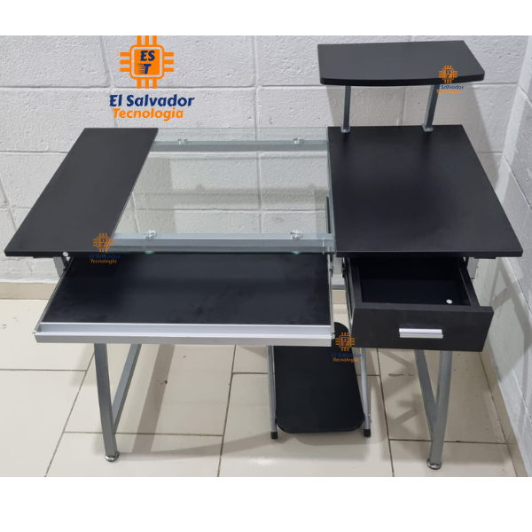 Escritorio de Vidrio - Zurich - 1m Ancho total x 0.55 m fondo x 0.93 alto total