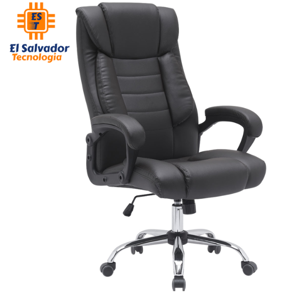 Silla Gerencial de Cuero - Ágata Negra - Soporta 350 LBS