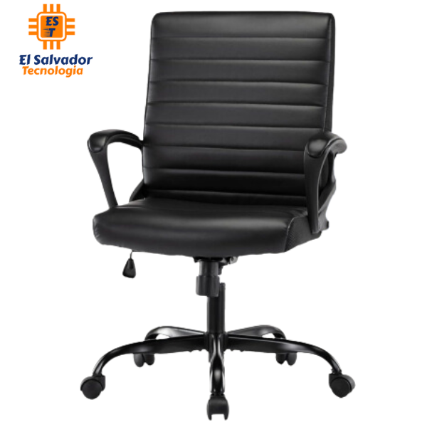 Silla para Oficina De Cuero Shanghai - LF005 - Soporta 250 libras Soporta Peso máximo 250 libras Materiales de Piel sintética / Estructura de metal / Plástico Medidas: 0.42 m prof. x 0.50 m ancho x 1.05 m alto.