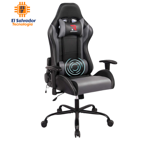 Silla Gaming con Masajeador Lumbar - Gamer SerenityShard- LF022 - Soporta 300 LBS