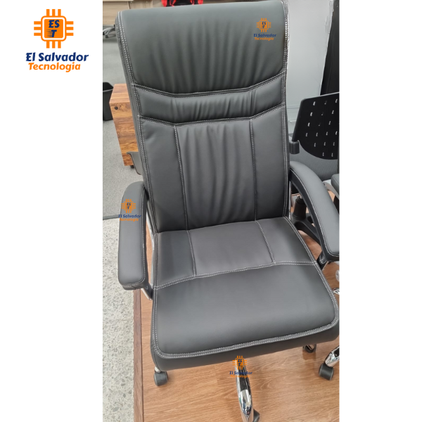 Silla Gerencial de Cuero - Negro - Estocolmo - Soporta 350 LBS