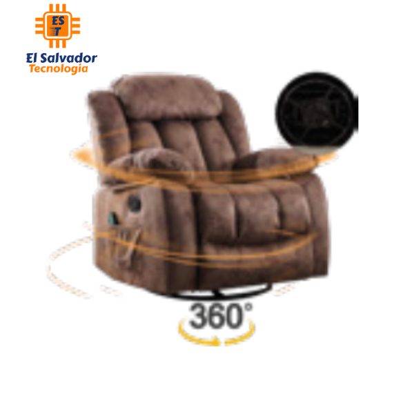 Sillón giratorio reclinable manual con masajeador