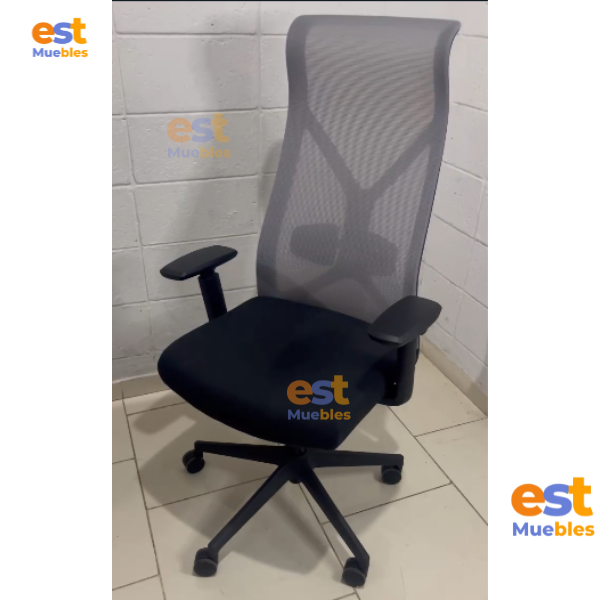 Silla Gerencial de Malla Deluxe H2244- GRIS Porto - Soporta 275 LBS