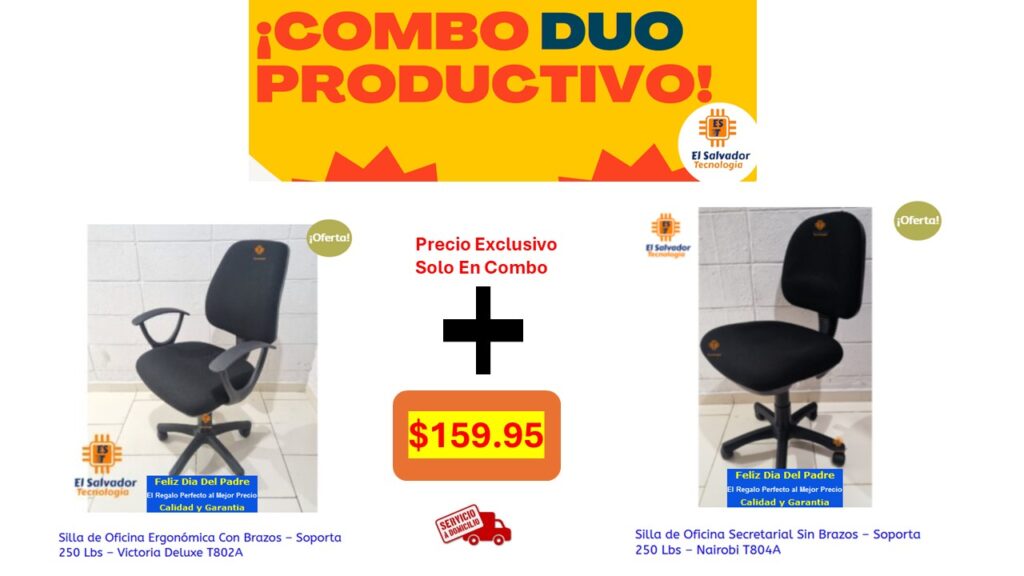 Promoción y Ofertas de los Combos Duo Perfecto El Salvador Tecnología y Muebles de Oficina