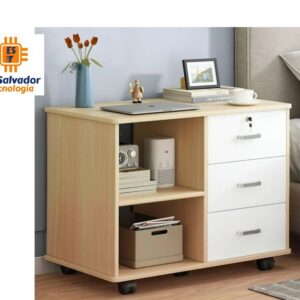 Mesa Multifuncional con rodos +Archivo 3 Gavetas + Credenza 2 Niveles- TLS 83 - 1.10m Alto x 0.55m Fondo x 0.90m Ancho