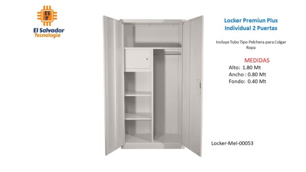 Locker Premiun Plus Individual 2 Puertas - TLS 52 - 1.80M Alto x 0.80m Ancho x 0.40m Fondo