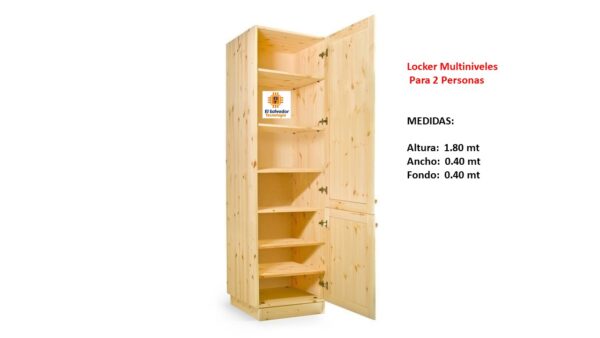 Locker Multiniveles Para 2 Personas - TLS 159 - 1.80m Altura x 0.40m Fondo x 0.40m Ancho