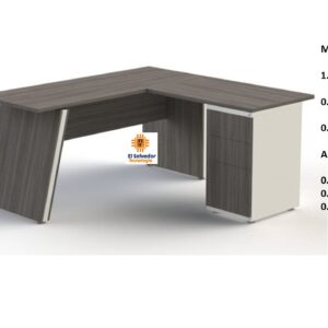 Escritorio Modular en L con Archivo - TLS 147 - 1.50 x 1.50  mt Ancho x 0.60 mt Fondo x 0.75 mt Altura