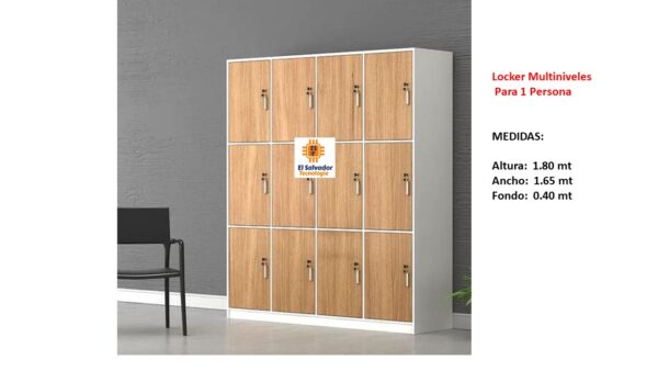 Locker Multiniveles Para 12 Personas - TLS 164 - 1.80m Altura x 1.65m Ancho x 0.40m Fondo