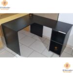 Escritorio en L multifuncional TLS 14 Black - 1.25 m x 1.25 Ancho x 0.55m Fondo x 0.75m Altura