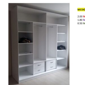 Closet de Melamina con Gavetas - TLS 280 - 2.00m Altura x 1.80m Ancho x 0.50m Fondo