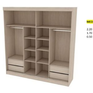 Closet de Melamina para Hogar con Gavetas - TLS 384 - 2.20m Altura x 1.70m Ancho x 0.50m Fondo