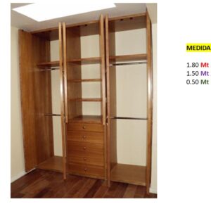 Closet de Melamina para Hogar con Gavetas y Puertas Abatibles - TLS 385 - 1.80m Altura x 1.50m Ancho x 0.50m Fondo