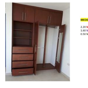 Closet de Melamina para Hogar con Gavetas y Puertas Abatibles - TLS 386 - 2.20m Altura x 1.60m Ancho x 0.50m Fondo