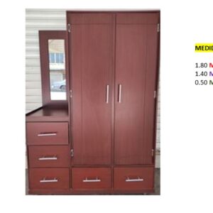 Closet de Melamina para Hogar con Gavetas y Puertas Abatibles - TLS 387 - 1.80m Altura x 1.40m Ancho x 0.50m Fondo