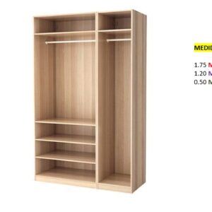 Closet de Melamina para Hogar - TLS 389 - 1.75m Altura x 1.20m Ancho x 0.50m Fondo