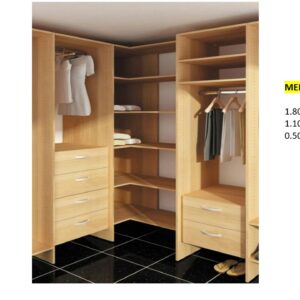 Closet de Melamina para Hogar con Gavetas - TLS 398 - 1.80m Altura x 1.10m Ancho x 0.50m Fondo