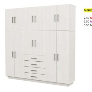 Closet de Melamina para Hogar con Gavetas - TLS 291 - 2.40m Altura x 2.50m Ancho x 0.50m Fondo