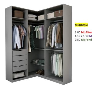 Closet de Melamina para Hogar con Gavetas - TLS 399 - 1.80m Altura x 1.10m Ancho x 0.50m Fondo