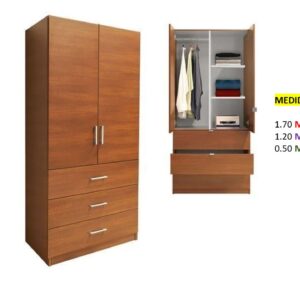 Closet de Melamina para Hogar con Gavetas y Puertas Abatibles - TLS 401 - 1.70m Altura x 1.20m Ancho x 0.50m Fondo