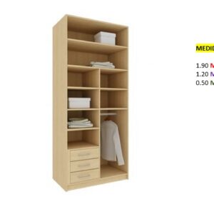 Closet de Melamina para Hogar con Gavetas - TLS 402 - 1.90m Altura x 1.20m Ancho x 0.50m Fondo