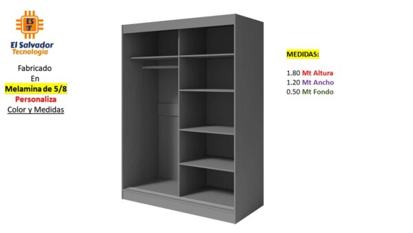 Closet de Melamina para Hogar - TLS 403 - 1.80m Altura x 1.20m Ancho x 0.50m Fondo