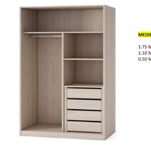 Closet de Melamina para Hogar con Gavetas - TLS 404 - 1.75m Altura x 1.10m Ancho x 0.50m Fondo