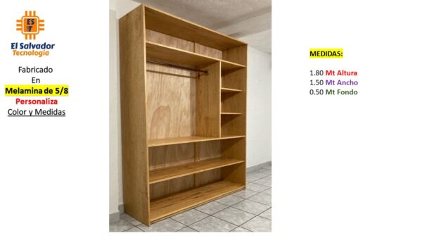 Closet de Melamina para Hogar - TLS 405 - 1.80m Altura x 1.50m Ancho x 0.50m Fondo