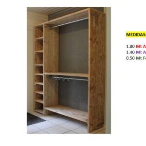 Closet de Melamina para Hogar - TLS 406 - 1.80m Altura x 1.40m Ancho x 0.50m Fondo