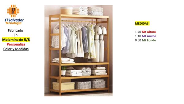 Closet de Melamina para Hogar - TLS 407 - 1.70m Altura x 1.10m Ancho x 0.50m Fondo