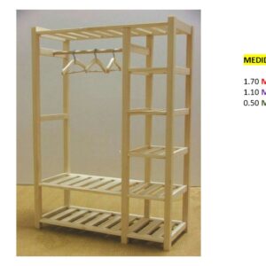 Closet de Melamina para Hogar - TLS 408 - 1.70m Altura x 1.10m Ancho x 0.50m Fondo