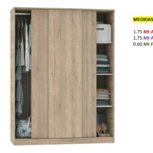 Closet de Melamina para Hogar con Puertas Corredizas - TLS 292 - 1.75m Altura x 1.75m Ancho x 0.60m Fondo