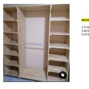 Closet de Melamina para Hogar - TLS 414 - 1.75m Altura x 1.40m Ancho x 0.50m Fondo