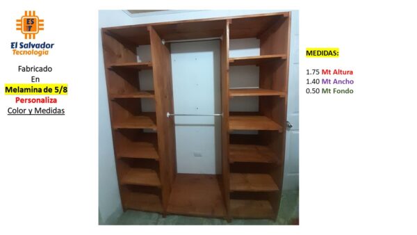 Closet de Melamina para Hogar - TLS 421 - 1.75m Altura x 1.40m Ancho x 0.50m Fondo