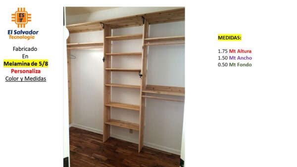 Closet de Melamina para Hogar - TLS 422 - 1.75m Altura x 1.50m Ancho x 0.50m Fondo