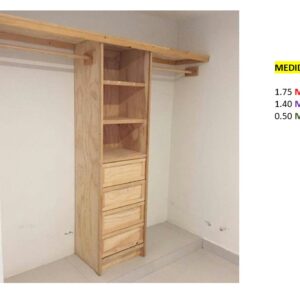 Closet de Melamina para Hogar con Gavetas - TLS 423 - 1.75m Altura x 1.40m Ancho x 0.50m Fondo