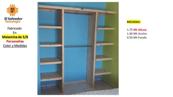 Closet de Melamina para Hogar - TLS 426 - 1.75m Altura x 1.40m Ancho x 0.50m Fondo