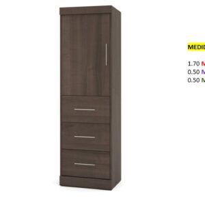 Closet de Melamina para Hogar con Gavetas - TLS 428 - 1.70m Altura x 0.50m Ancho x 0.50m Fondo