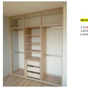 Closet de Melamina para Hogar con Gavetas - TLS 435 - 1.75m Altura x 1.20m Ancho x 0.50m Fondo