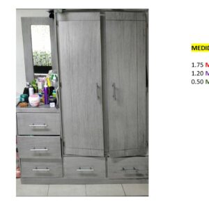 Closet de Melamina para Hogar con Gavetas y Puertas Abatibles - TLS 436 - 1.75m Altura x 1.20m Ancho x 0.50m Fondo