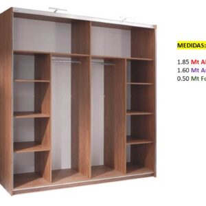 Closet de Melamina para Hogar con Gavetas y Puertas Abatibles - TLS 437 - 1.85m Altura x 1.60m Ancho x 0.50m Fondo