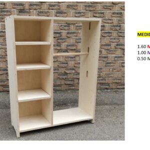 Closet de Melamina para Hogar - TLS 440 - 1.60m Altura x 1.00m Ancho x 0.50m Fondo