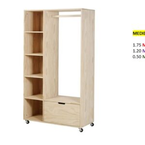 Closet de Melamina para Hogar con Gaveta - TLS 441 - 1.75m Altura x 1.20m Ancho x 0.50m Fondo