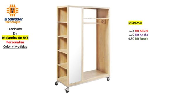 Closet de Melamina para Hogar - TLS 442 - 1.75m Altura x 1.10m Ancho x 0.50m Fondo