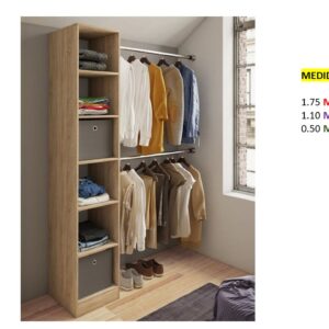 Closet de Melamina para Hogar - TLS 446 - 1.75m Altura x 1.10m Ancho x 0.50m Fondo